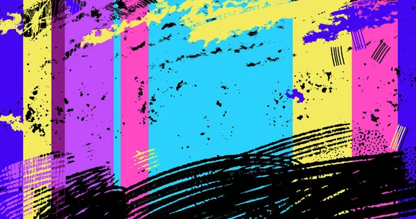 Векторная Многослойная Иллюстрация Абстрактного Стиля Годов Красочный Яркий Оптимистический Фон — стоковый вектор