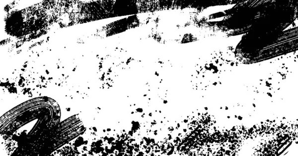 Vector Layered Illustration Abstract Grunge Halftone Black White Distressed Background — ストックベクタ