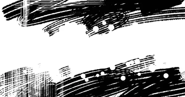 Vector Layered Illustration Abstract Grunge Halftone Black White Distressed Background — стоковый вектор