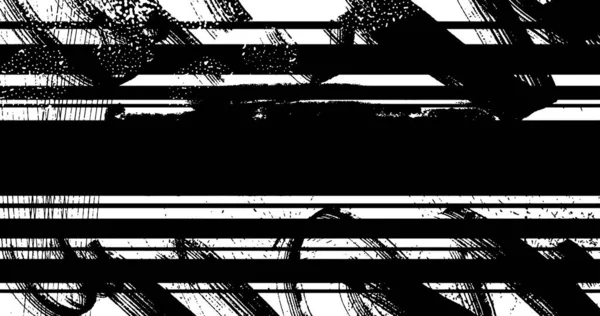 Vector Layered Illustration Abstract Grunge Halftone Black White Distressed Background — Archivo Imágenes Vectoriales