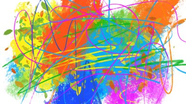 colorful vivid abstract bold and loose brushstrokes impressionism modern art background