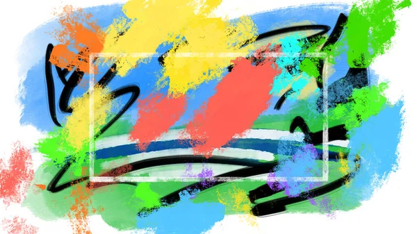 Красочные Яркие Абстрактные Смелые Свободные Мазки Кисти Импрессионизм Фон Современного — стоковое фото