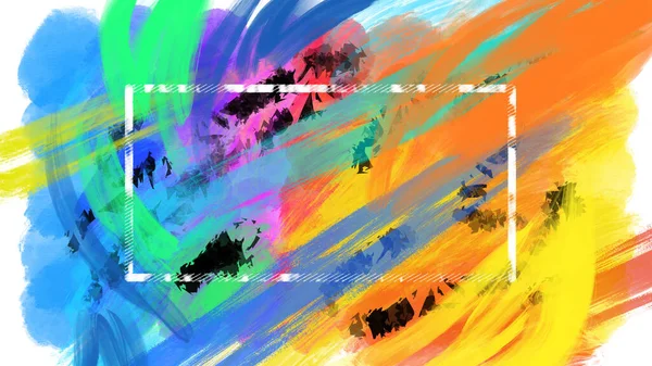 Colorful Vivid Abstract Bold Loose Brushstrokes Impressionism Modern Art Background — Stock Photo, Image
