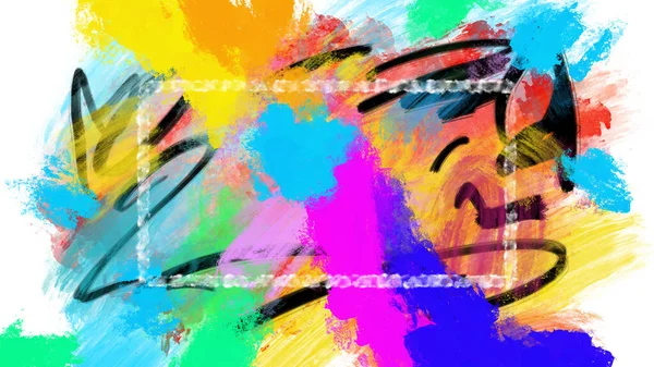 Colorful Vivid Abstract Bold Loose Brushstrokes Impressionism Modern Art Background — Fotografia de Stock