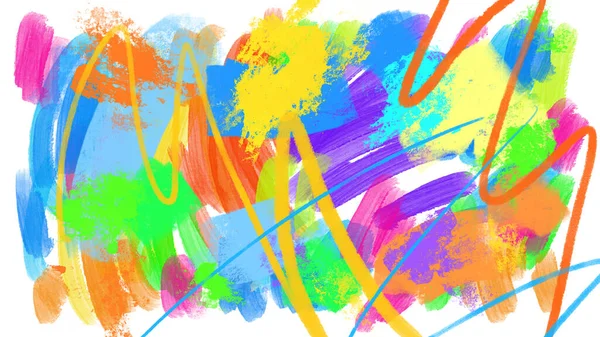 Colorful Vivid Abstract Bold Loose Brushstrokes Impressionism Modern Art Background — 스톡 사진