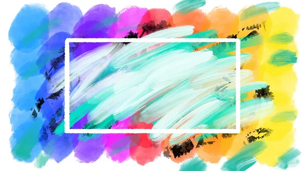 Colorful Vivid Abstract Bold Loose Brushstrokes Impressionism Modern Art Background — Stock Photo, Image
