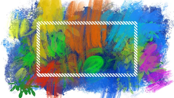 Colorful Vivid Abstract Bold Loose Brushstrokes Impressionism Modern Art Background — Zdjęcie stockowe