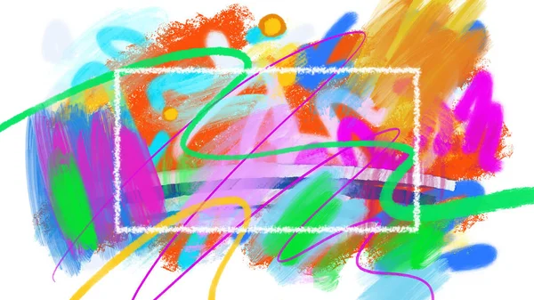 Colorful Vivid Abstract Bold Loose Brushstrokes Impressionism Modern Art Background — Stok fotoğraf