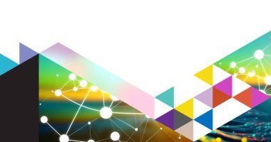 Başlık ve altyazı için kopyalama alanı olan ultra modern tasarım kolajı biçimi soyut arkaplan