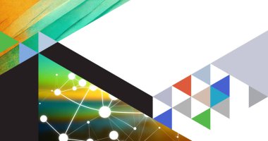 Başlık ve altyazı için kopyalama alanı olan ultra modern tasarım kolajı biçimi soyut arkaplan