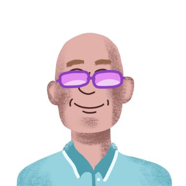 Beyaz arkaplanda izole edilmiş hayali kişinin el çizimi resim kullanıcı avatarı