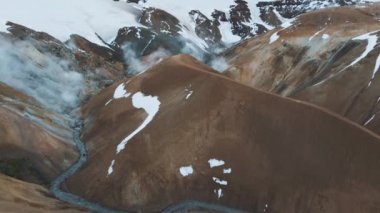 Kerlingarfjoll rainbow mountains in highlands of Iceland. High quality 4k footage