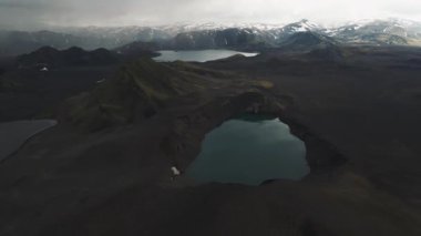 Hnausapollur Blahylur crater like in the highlands of southern Iceland. High quality 4k footage