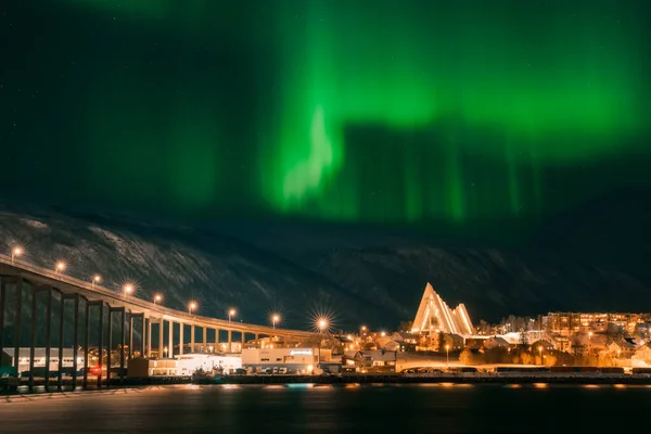Northern Lights Aurora Borealis Tromso Norway High Quality Photo — Stock Photo, Image
