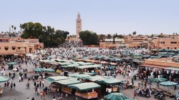 2023 Marraquexe Marrocos Praça Jemaa Fnaa Durante Dia Imagens Alta — Vídeo de Stock