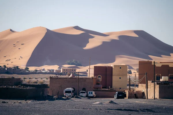 2023 Merzouga Maroc Dunes Sable Sahara Dessus Merzouga Vilalge Photo — Photo