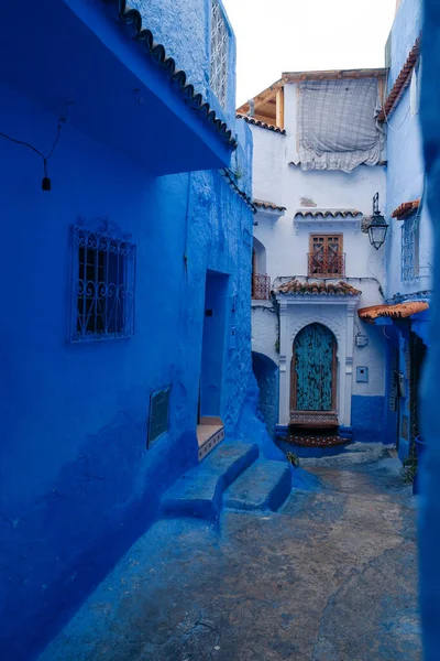 Chefchaouen 모로코 매력적인 색으로 고요한 분위기 문화적 매력으로 유명한 산맥에 — 스톡 사진
