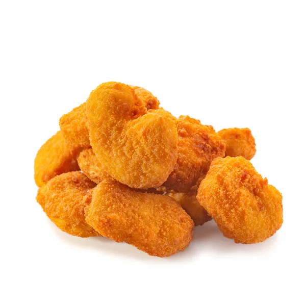 Chicken Pile Breaded Nuggets Crispy Fry Chicken Breast Boneless Meat — Stock Photo, Image