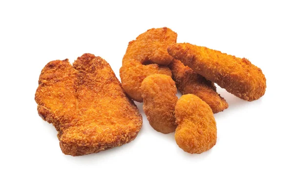 Kurczak Sznycel Tempura Nuggets Panierowane Chrupiące Piersi Kurczaka Smażone Mięso — Zdjęcie stockowe