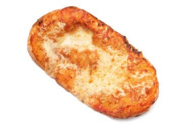 Taze pişmiş Focaccia ya da yakın plan pizzada domates ve peynirli pizza. Üst görünüm.