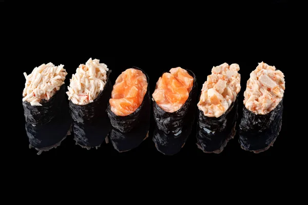 Sushi Maki Cozido Forno Quente Unagi Maki Com Tobiko Rolo — Fotografia de Stock