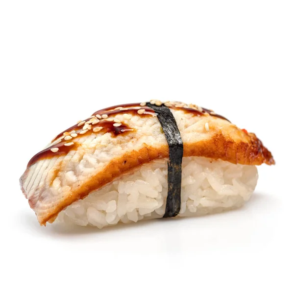Delicious Unagi Eel Nigiri Суши Черном Фоне Азиатская Кухня Меню — стоковое фото