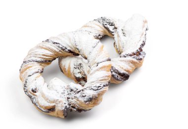 Reçelli jöleli çörek, beyaz arka planda izole edilmiş. Menü tasarımı için kırpma yolu ile