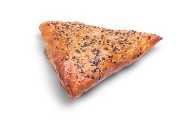 Puff pasta pirozhok tasarım menüsü için beyaz arkaplan esprisi kırpma yolu üzerinde izole