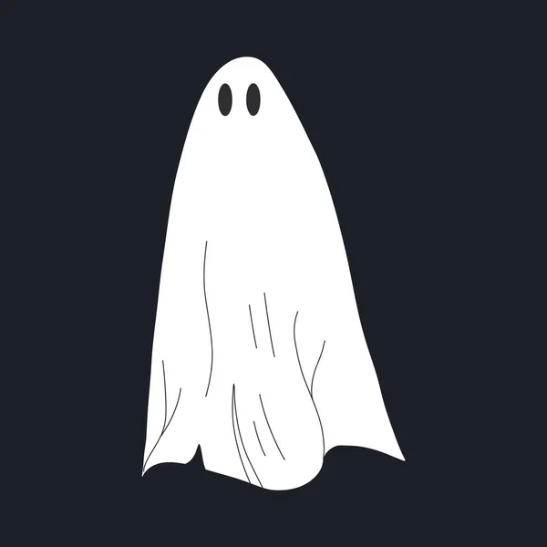 かわいい漫画の幽霊 フライング ファントム ハロウィン怖い幽霊モンスター — ストックベクタ