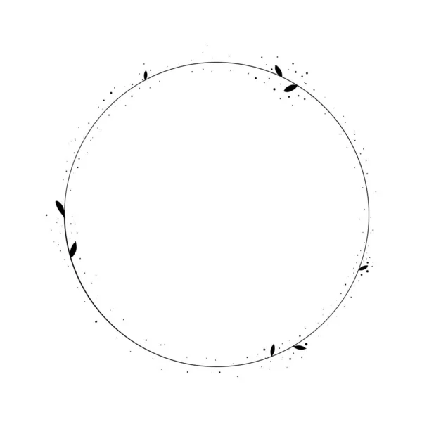 黑色的月桂树框架分枝 老式月桂花花环系列 手拉手带有文字空间的圆形边界 — 图库矢量图片