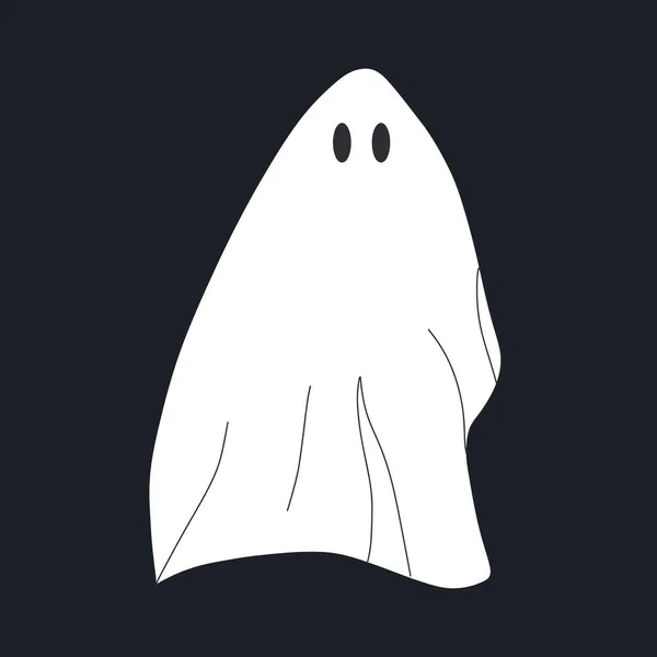 かわいい漫画の幽霊 フライング ファントム ハロウィン怖い幽霊モンスター — ストックベクタ