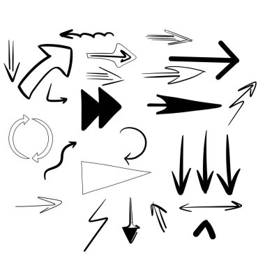 İnce siyah yalıtılmış oklar. Ok vektörü. Ok el. Ok çizimi.