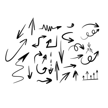 İnce siyah yalıtılmış oklar. Ok vektörü. Ok el. Ok çizimi.