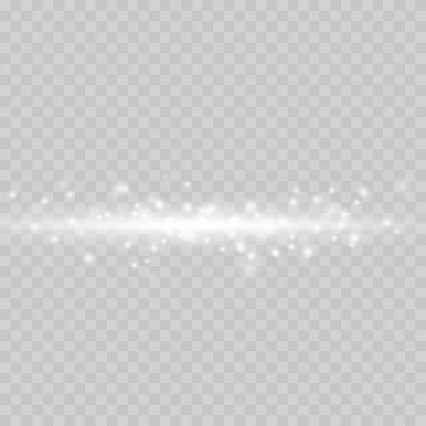 Světelný Efekt Nebo Světelný Záblesk Bílá Vodorovná Čočka Laserové Paprsky — Stockový vektor
