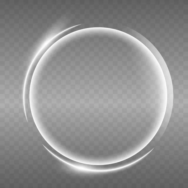 Işık Efekti Beyaz Dalgası Beyaz Çizginin Kıvrımlı Işık Etkisi Parlak — Stok Vektör