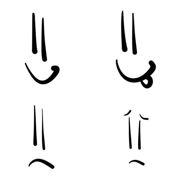 Mega Set Cartoon Visages Drôles Visage Émotionnel Yeux Bouche Amusants — Image vectorielle