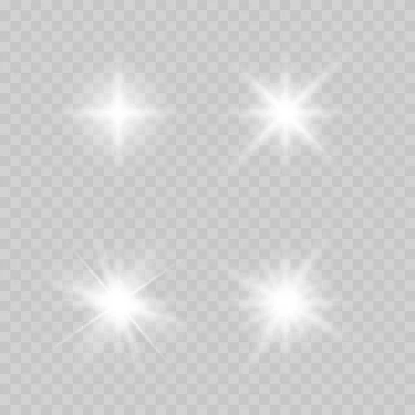 发光的光 爆炸和星星 矢量发出闪光的效果 摘要镜头闪焰点火 — 图库矢量图片
