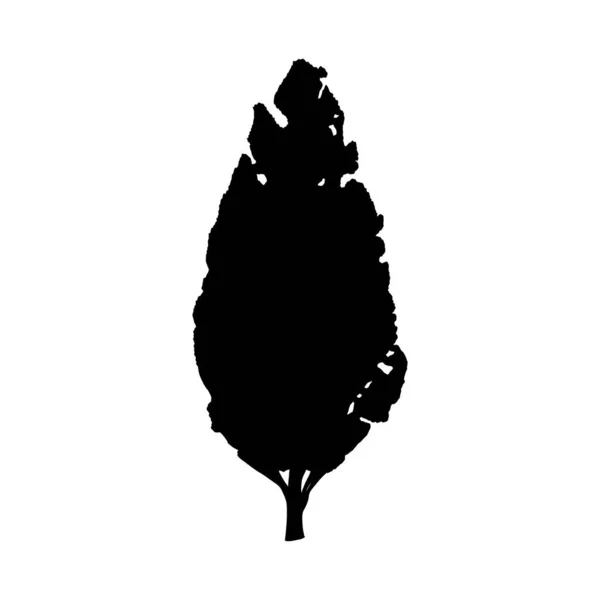Ікона Силует Дерева Ізольовано Білому Тлі — стоковий вектор