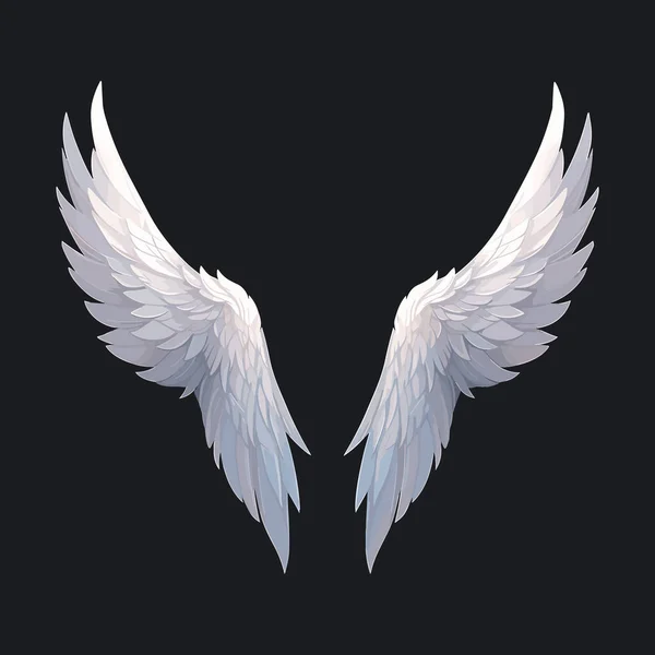 Andělská Křídla Izolovaná Tmavém Pozadí Ptačí Křídla Design Šablony Vektorová — Stockový vektor