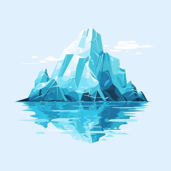 Çizgi Film Buzdağı Buzdağı Sualtı Görüntüsü Iceberg Yüksek Kaliteli Çizimi — Stok Vektör