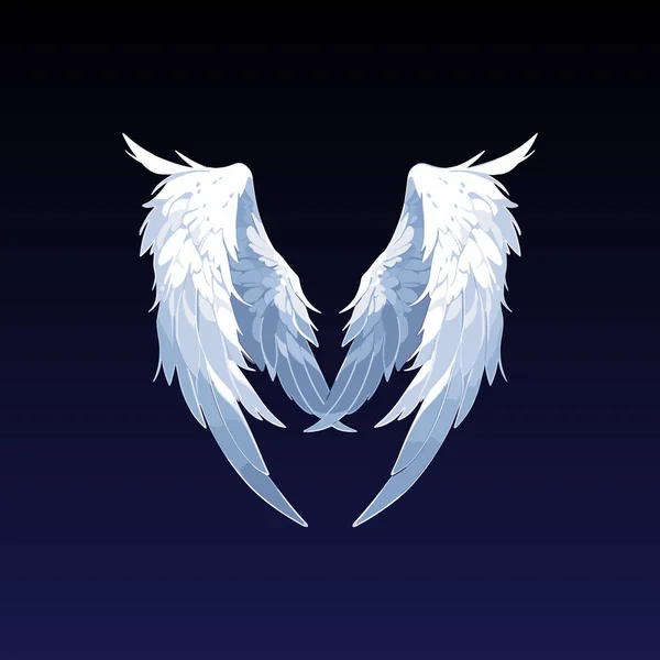 Крылья Ангела Изолированы Темном Фоне Дизайн Крыльев Птицы Шаблон Векторная — стоковый вектор