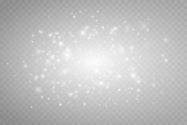 Toz ışığı. Bokeh ışıkları arka planı etkiler. Soyut sihirli ışık tozu etkisi. Noel ışıkları. Parlayan uçan toz.