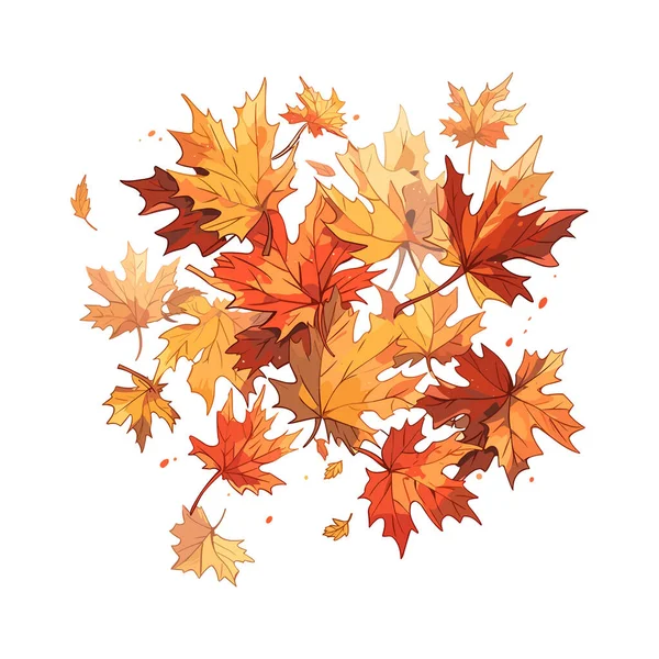 秋天的叶子被白色的背景隔开了 矢量说明Eps10 — 图库矢量图片