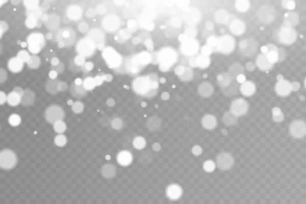 抽象的な光効果 透明な背景で隔離されたライトボケ 輝くほこりのクリスマスのクリスマスの背景 光るボケの菓子 ダストライト — ストックベクタ