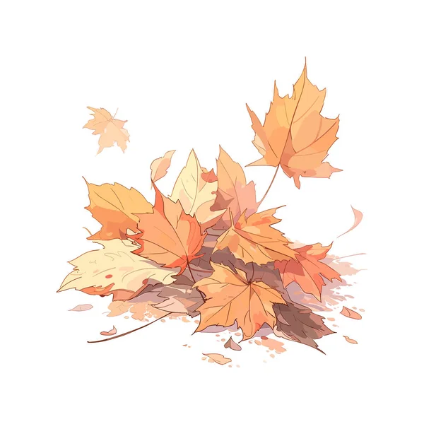 秋天的叶子被白色的背景隔开了 矢量说明Eps10 — 图库矢量图片