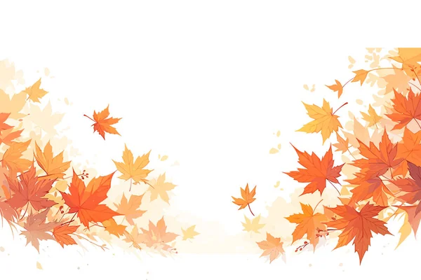 秋の落葉について オレンジの秋のカラフルな葉は落ちる効果を飛びます ベクトルイラスト Eps10 — ストックベクタ