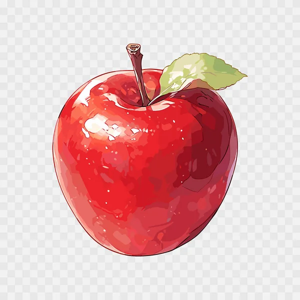 Vector Cartoon Detaillierte Fruchtapfel Süße Früchte Vektorabbildung Eps10 — Stockvektor