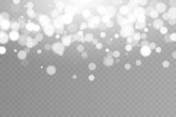 Абстрактное Свечение Огни Боке Изолированы Прозрачном Фоне Рождественский Фон Сияющей — стоковый вектор