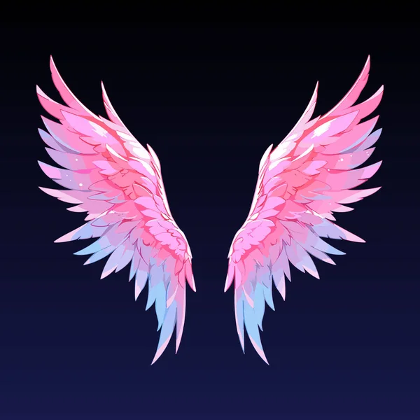 Cartoon Barva Anděl Křídla Izolované Tmavém Pozadí Ptačí Křídla Design Royalty Free Stock Vektory