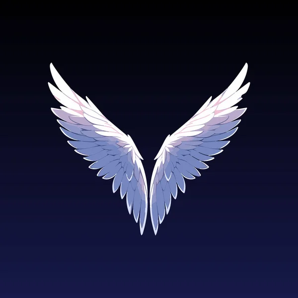 Aripi Înger Izolate Fundal Întunecat Aripi Pasăre Șablon Design Ilustrație — Vector de stoc